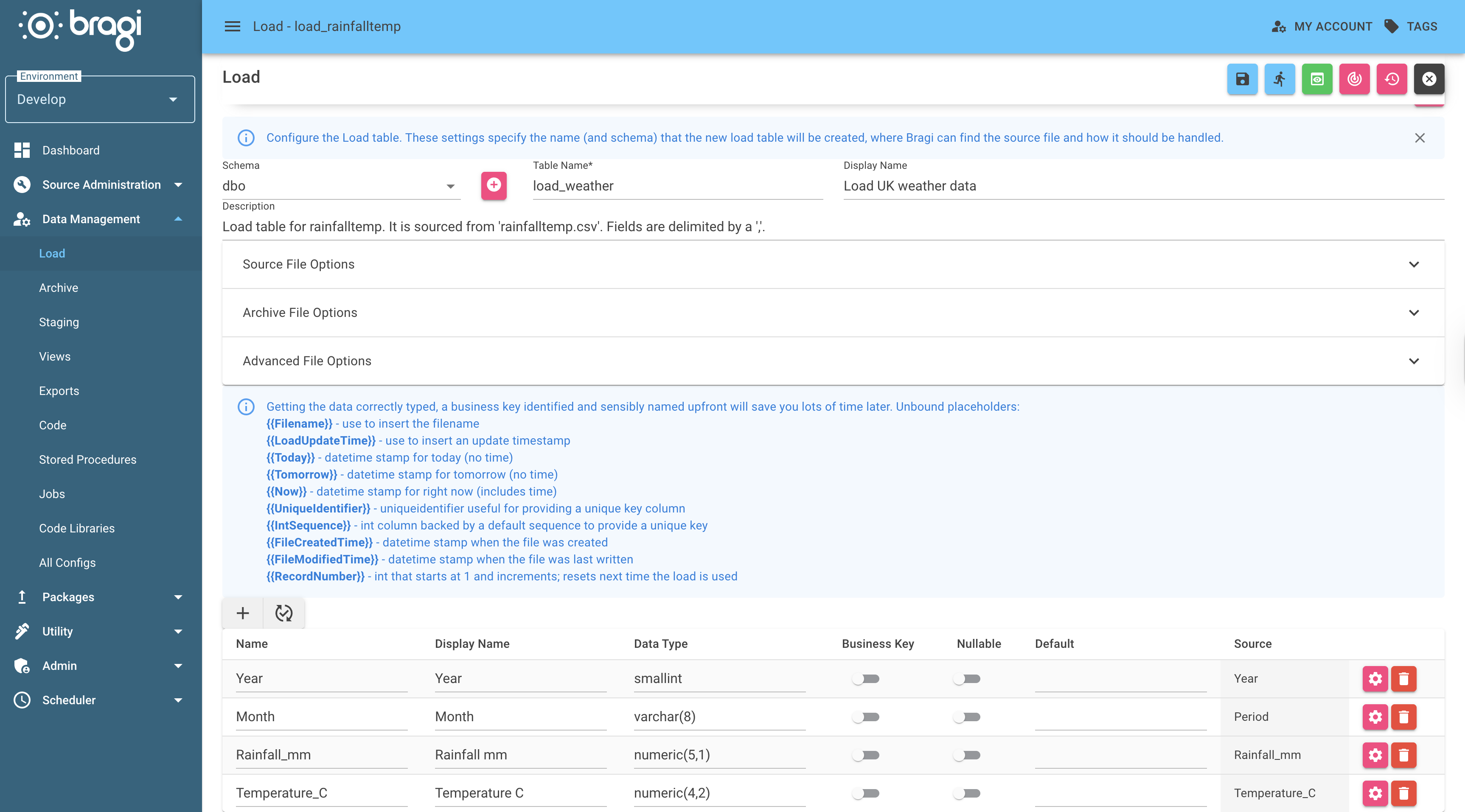 a screen loading weather data